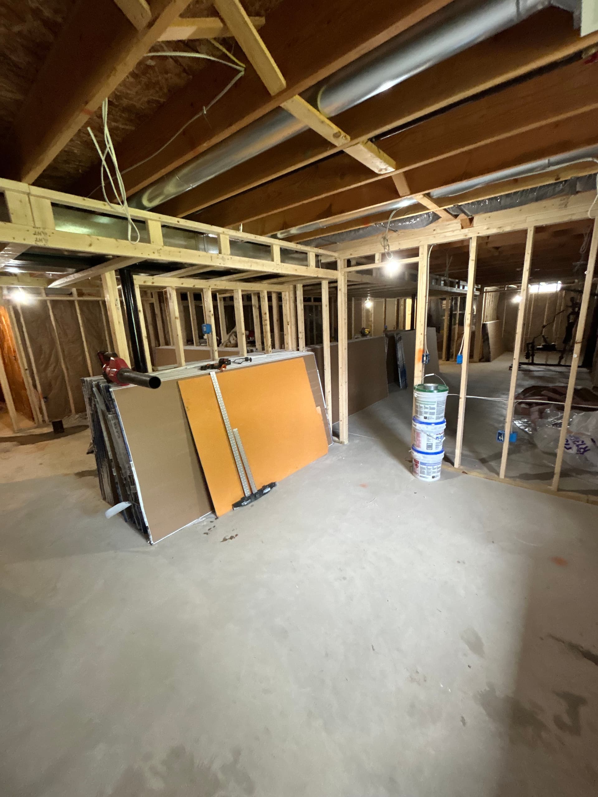Basement Framing Completed and Ready for Drywall